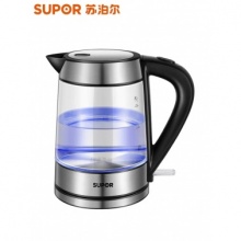蘇泊爾17E26A電熱水壺1.7L家用高硼硅玻璃燒水壺開水壺大容量